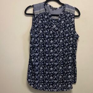 ADRANNA PAPELL/Navy Floral Sleeveless Top